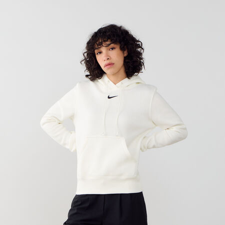 NIKE HOODIE CLUB CENTERED LOGO ECRU/NOIR FEMME