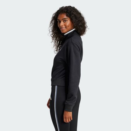 ADIDAS ORIGINALS Veste de survêtement courte molleton à quart de zip Essentials Color Pop Black FEMME