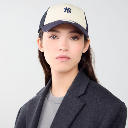 NEW ERA 9TWENTY TRUCKER WOMEN NY CB BEIGE/MARINE FEMME