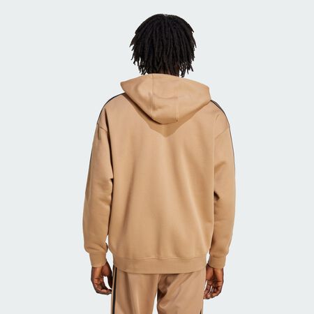 ADIDAS ORIGINALS adidas Adicolor Oversize Full-Zip Hoodie Beige / Black MEN