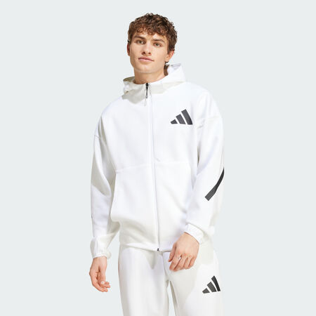 ADIDAS ORIGINALS Nouvelle veste de survêtement à capuche entièrement zippée Z.N.E. White HOMME