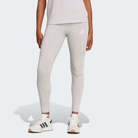 Legging coton 3 bandes Essentials : Light Grey Heather / White