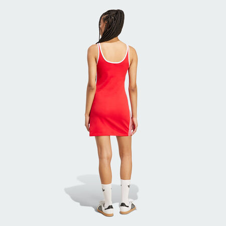 ADIDAS ORIGINALS Adicolor 3-Stripes Tank Dress Mini Better Scarlet / White WOMEN