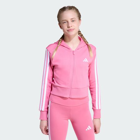 ADIDAS SPORTSWEAR Essentials Full-Zip Hoodie Kids Pink Fusion / White JUNIOR