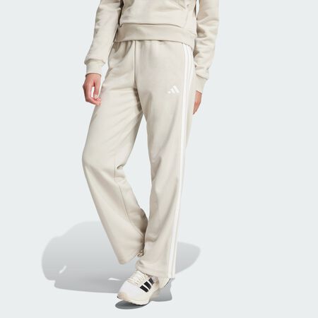 ADIDAS SPORTSWEAR Pantalon french terry bas droit 3 bandes Essentials Beige / White FEMME