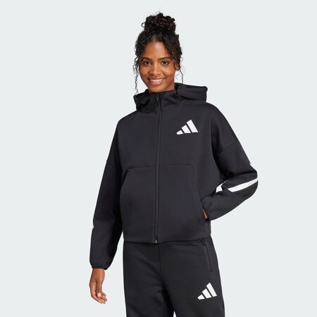 ADIDAS ORIGINALS Veste à capuche entièrement zippée adidas Z.N.E. Black / White FEMME