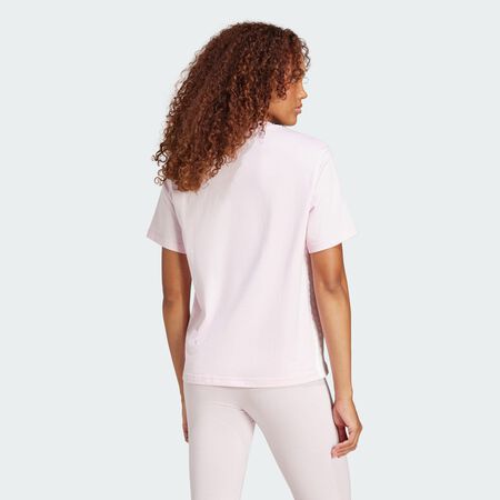 ADIDAS SPORTSWEAR T-shirt coton 3 bandes Essentials Clear Pink / White FEMME