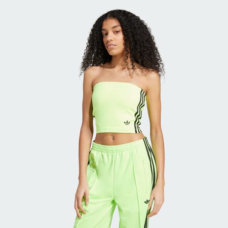 ADIDAS ORIGINALS Haut tube 3 bandes Adicolor Signal Green / Black FEMME
