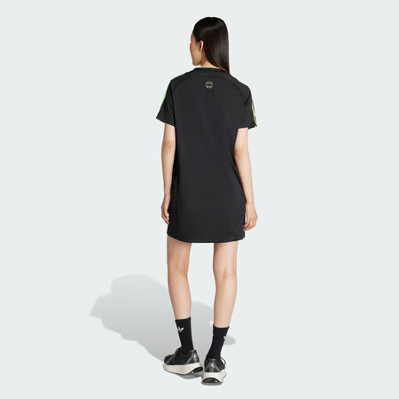 ADIDAS ORIGINALS Teamgeist Adicolor Tee Dress Black / Signal Green WOMEN