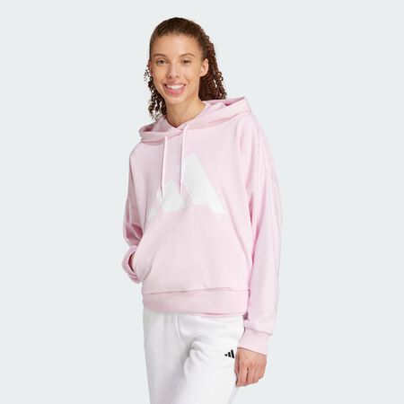 ADIDAS SPORTSWEAR Essentials Big Logo French Terry Loose Hoodie Clear Pink / White WOMEN
