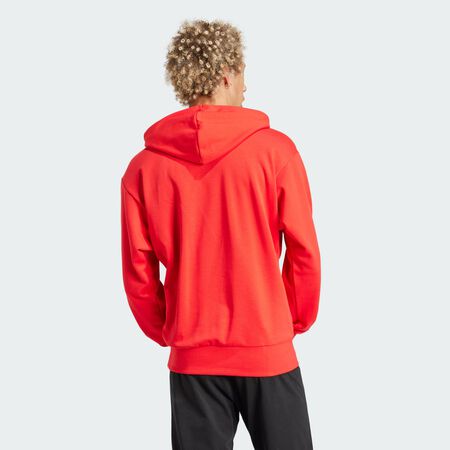 ADIDAS ORIGINALS Essentials Big Logo French Terry Hoodie Pure Ruby / Black MEN