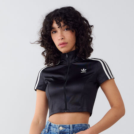 ADIDAS ORIGINALS JACKET FZ SHORT SLEEVE ADICOLOR NOIR/BLANC FEMME