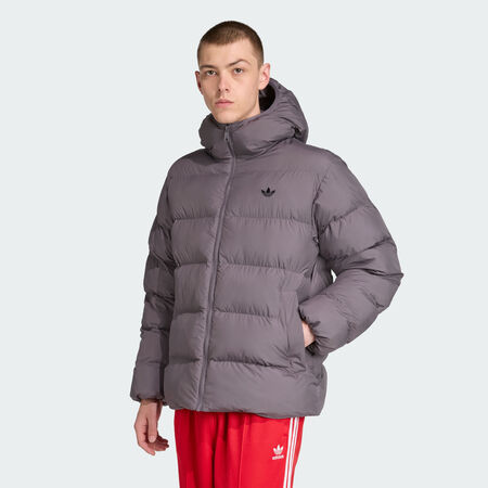 ADIDAS ORIGINALS Tonal Hooded Puffer Jacket Grey Strata MEN