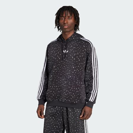 ADIDAS ORIGINALS Leo All Over Print Loose Hoodie Black MEN
