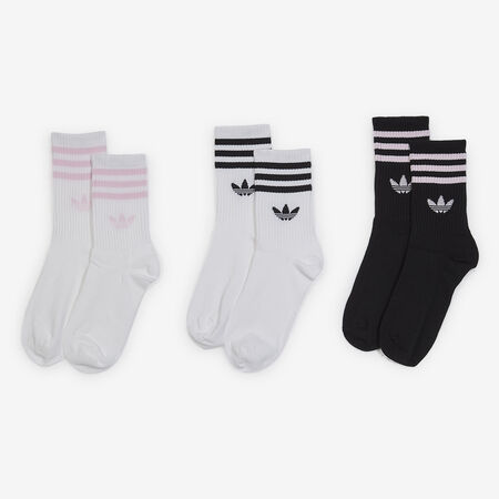 CHAUSSETTES X3 CREW 3 STRIPES : BLANC/NOIR
