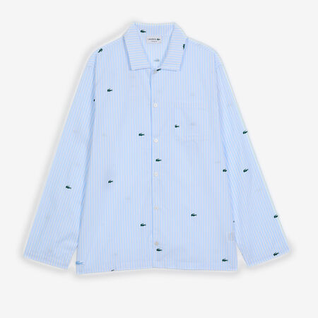 LACOSTE SHIRT BIG LOGO BLEU/BLANC HOMME