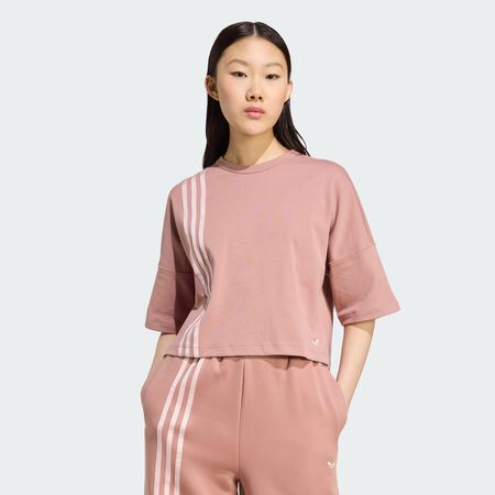 ADIDAS ORIGINALS T-shirt asymétrique à 3 bandes Warm Clay FEMME