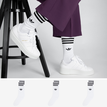 ADIDAS ORIGINALS CHAUSSETTES X3 CREW TREFOIL WHITE/BLACK UNISEX