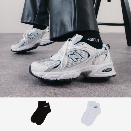COURIR AMOUR QUARTER 2PK BLANC/NOIR UNISEX