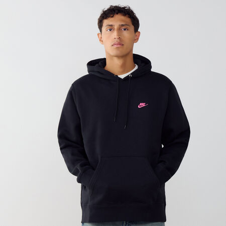NIKE HOODIE CLUB SMALL LOGO NOIR/ROSE HOMME