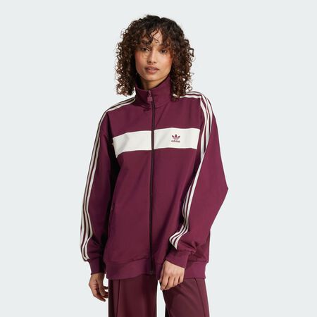 ADIDAS ORIGINALS Track Top Colorblock Maroon / Cream White FEMME