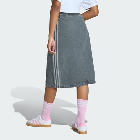 ADIDAS ORIGINALS DENIM SKIRT Washed Grey Denim JUNIOR
