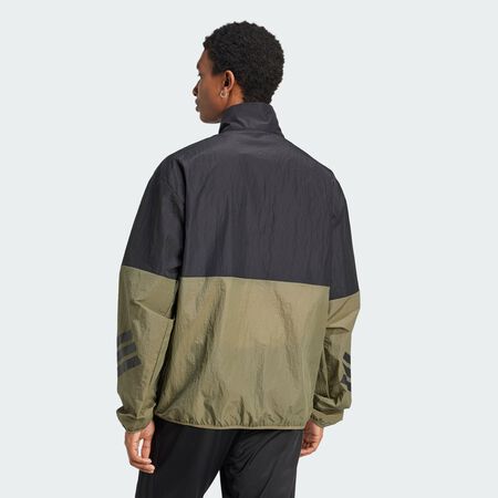 ADIDAS SPORTSWEAR Sweat-shirt toile demi-zip 3 bandes Future Icons Olive Strata HOMME