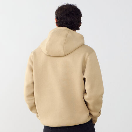 NIKE HOODIE CLUB SMALL LOGO BEIGE/WHITE MEN