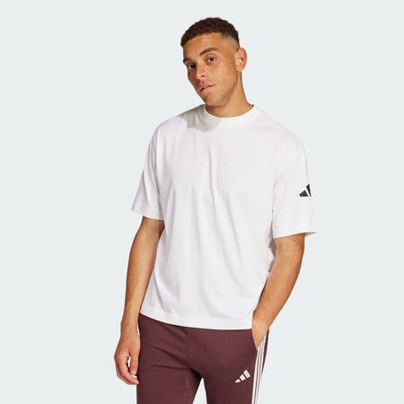 ADIDAS SPORTSWEAR T-shirt logo à 3 bandes coupe ample Essentials White / Black HOMME