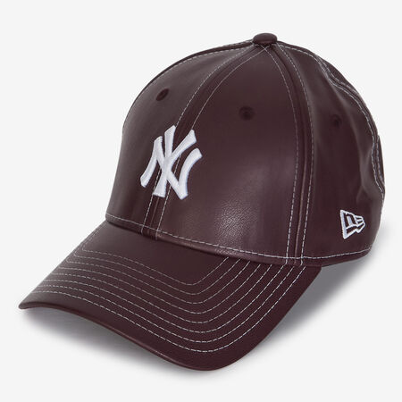 NEW ERA 9FORTY WOMEN NY TOPSTITCH PU BURGUNDY/WHITE WOMEN