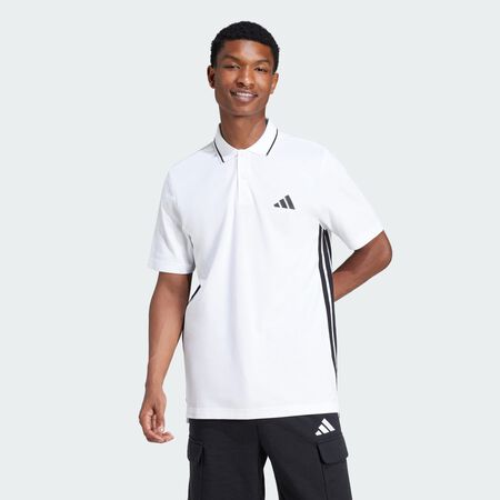 ADIDAS ORIGINALS Polo piqué 3 bandes Essentials White / Black HOMME