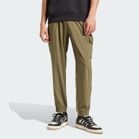 ADIDAS ORIGINALS Essentials Small Logo Cargo Pants Olive Strata / Black MEN