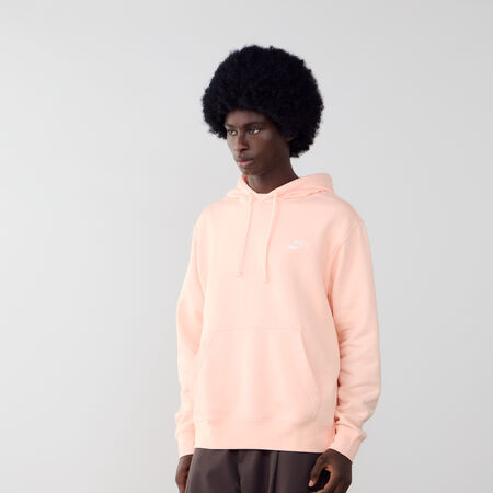 HOODIE CLUB SMALL LOGO : ROSE/BLANC