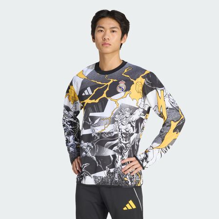 ADIDAS PERFORMANCE adidas Real Madrid Avengers 25/26 Pre-Match Warm Top White / Black / Bold Gold MEN