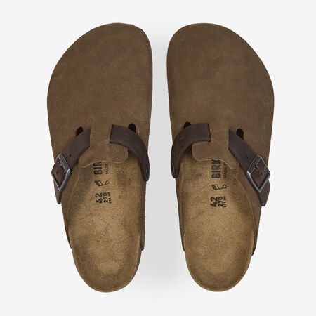BIRKENSTOCK boston BOSTON LEATHER MIX DARK TEA BROWN MEN