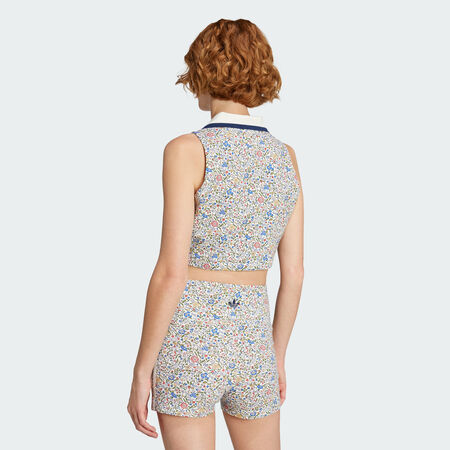 ADIDAS ORIGINALS Polo court sans manches adidas Originals x Liberty London Off White / Semi Lucid Red FEMME