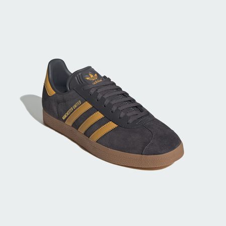 ADIDAS PERFORMANCE Gazelle Manchester United Shoes Utility Black / Preloved Yellow / Gum UNISEX