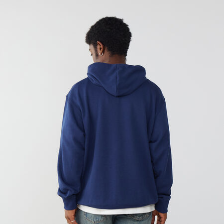NEW BALANCE HOODIE SMALL LOGO MARINE/BLANC HOMME
