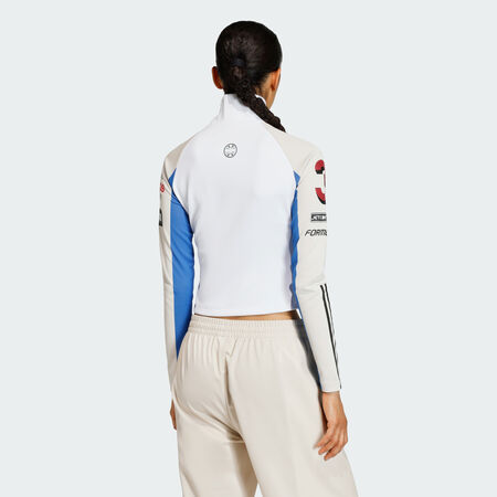 ADIDAS ORIGINALS TOP AJUSTÉ TEAMGEIST ZIP SUR TOUTE LA LONGUEUR White / Bliss FEMME