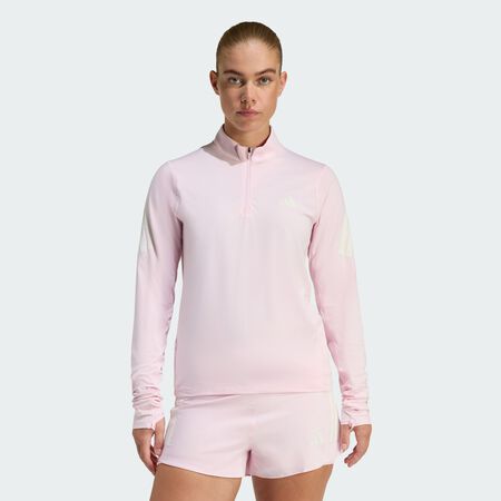 ADIDAS ORIGINALS adi365 Iconic Running 1/2 Zip Jumper Clear Pink WOMEN