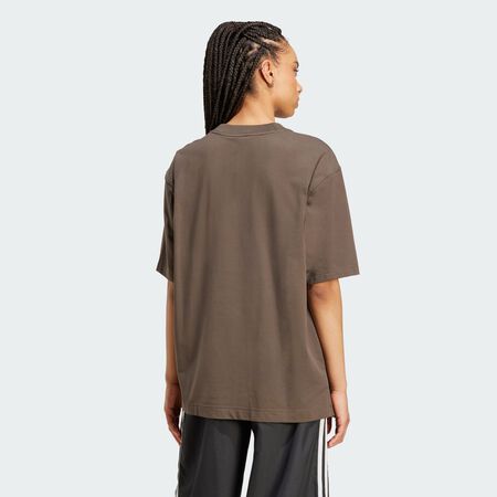 ADIDAS ORIGINALS T-shirt oversize Essentials Linear Shadow Olive FEMME