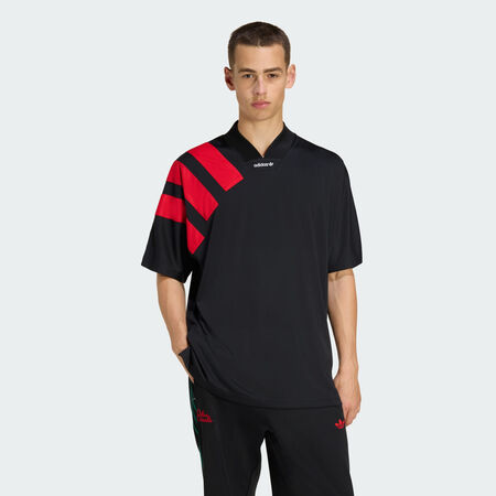 ADICOLOR BLOCKED JERSEY : Black / Better Scarlet