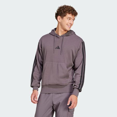 ADIDAS ORIGINALS Essentials 3-Stripes French Terry Hoodie Grey Strata / Black MEN