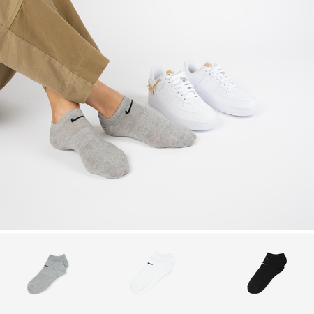 NIKE CHAUSSETTES X3 INVISIBLE GREY UNISEX