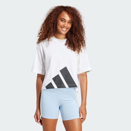 ADIDAS SPORTSWEAR T-shirt boyfriend logo oversize Essentials White / Black FEMME