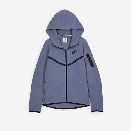 NIKE JACKET ZIP TECH FLEECE BLEU/NOIR FEMME
