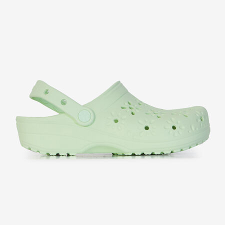CROCS CLASSIC FLORAL CUT OUT CLOG GREEN WOMEN