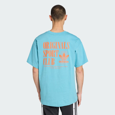 ADIDAS ORIGINALS T-shirt Sport Club GFX Oversized Preloved Blue HOMME
