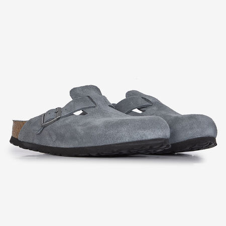 BIRKENSTOCK boston BOSTON SUEDE BASALT GRAY GRIS FEMME