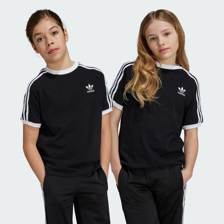 T-shirt 3 bandes Adicolor Enfants : Black / White